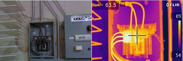 Thermal image of an electrical panel